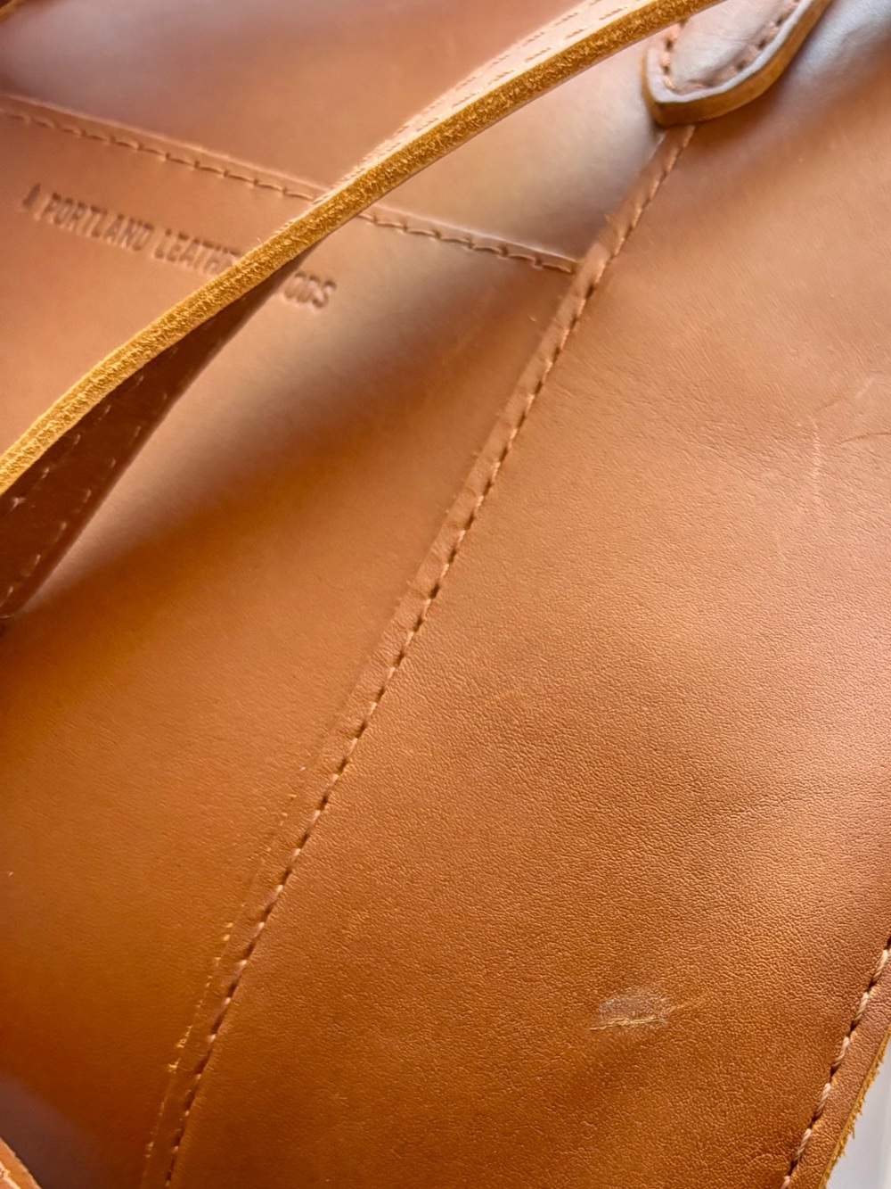 Portland Leather Classic Lola Crossbody Honey Tote - Picture 12 of 12